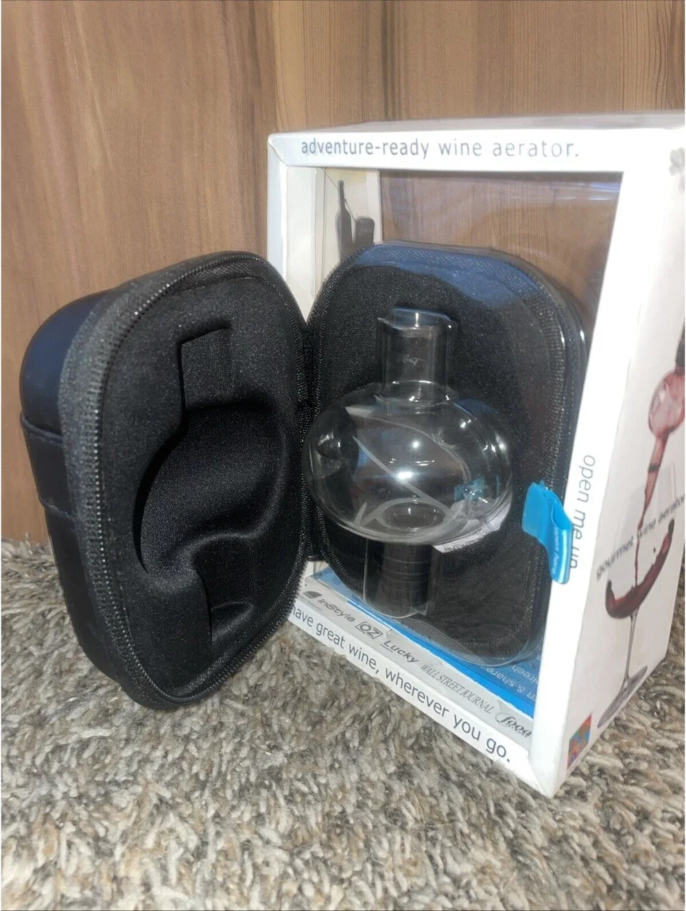 SOIRE'E Handmade Glass Wine Aerator With Travel Case